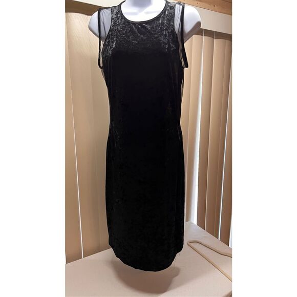 AQUA VELOUR BODYCON DRESS SHEER SIDE SIZE L - Picture 1 of 10